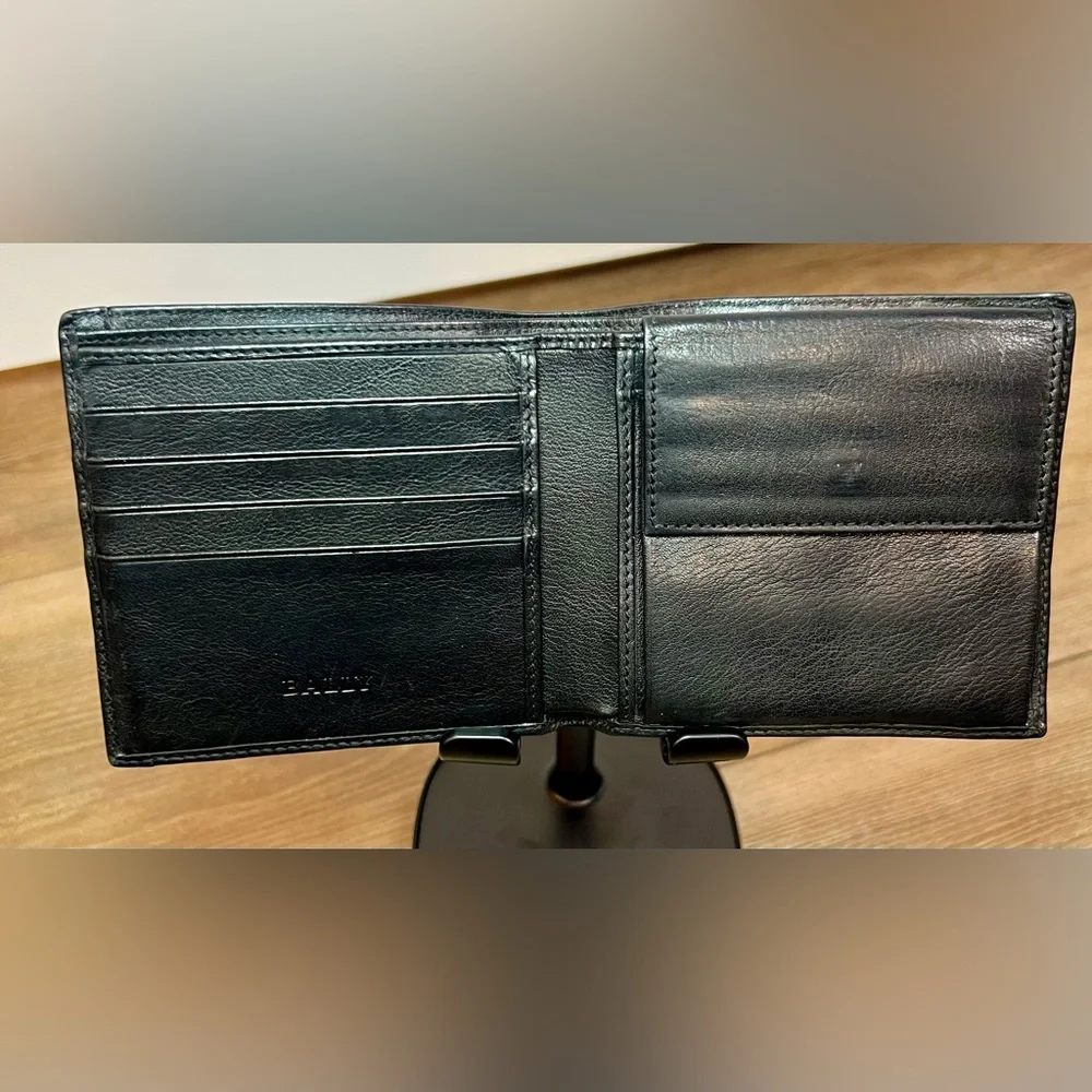 BALLY Tollen Black Leather Bi-fold Wallet